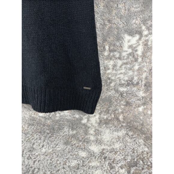 Guess Size XL Alpaca Wool Beaded Snap Button Knee Length Sweater Dress Black - Picture 2 of 11